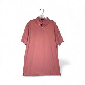Peter Millar Polo Shirt Men L Pink Short Sleeve Cotton Blend Preppy Golf Summer